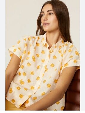 Madewell Hilltop Daisies Oversized Boxy-Fit Cotton Shirt